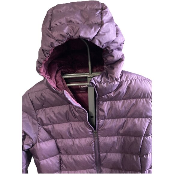 Womens Eddie Bauer Down Puffer Jacket Med Cirruslite Parka Hood Purple - Picture 2 of 13